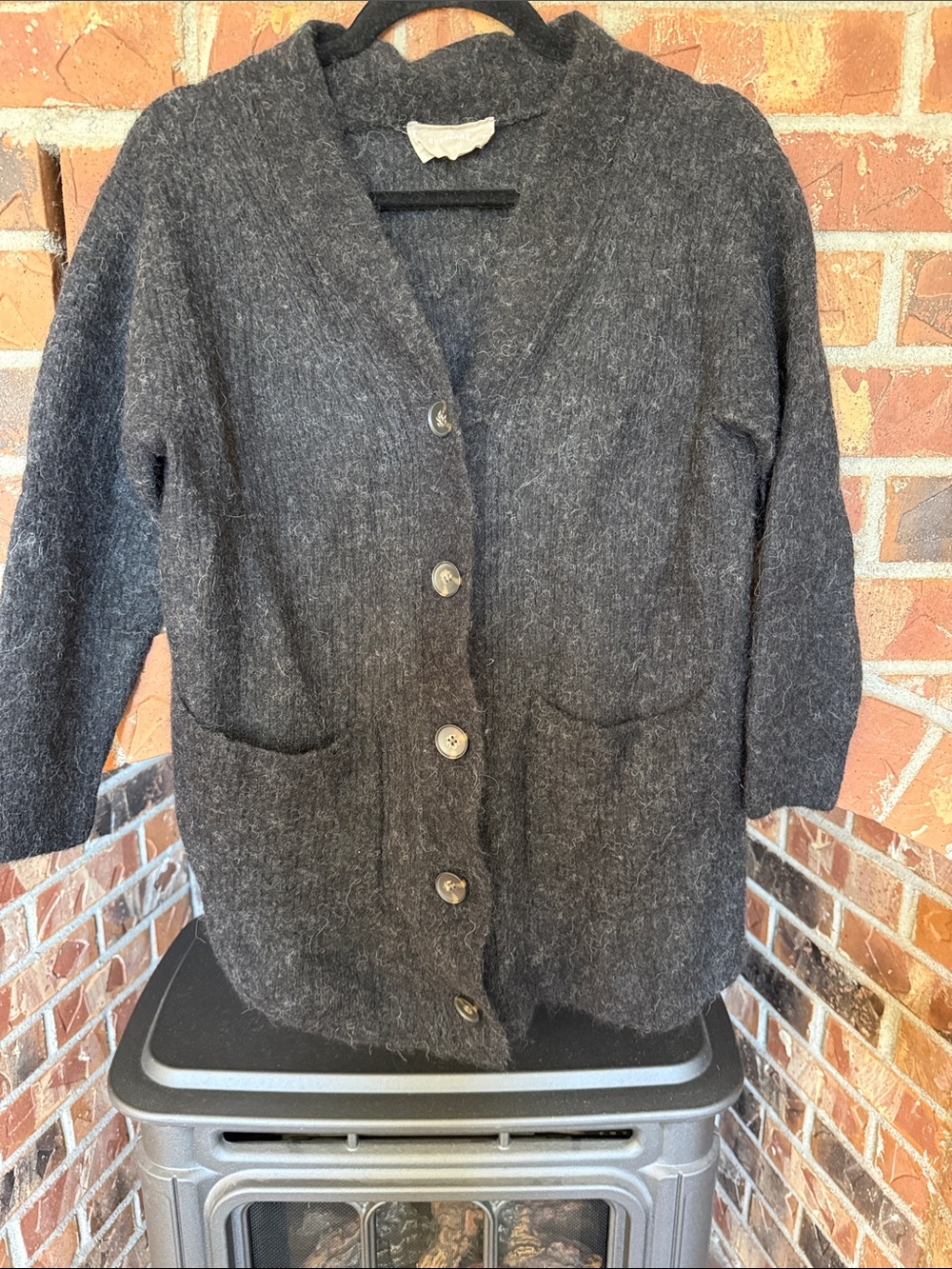 Everlane Charcoal Gray Button-Front Women's Cardigan Sweater women’s medium
